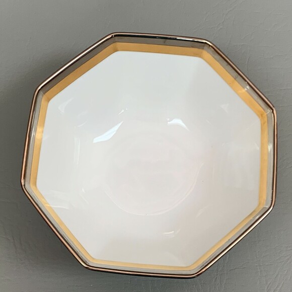 Fitz & Floyd Platine d' Or 7" Bowl Octagon Octagonal Gold Platinum - Picture 4 of 7